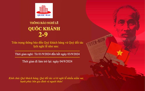 THÔNG BÁO LỊCH NGHỈ LỄ 02/09/2024.