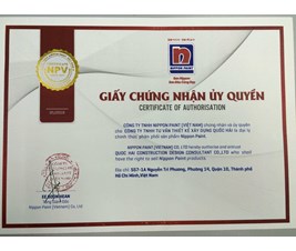 GIẤY CHỨNG NHẬN ỦY QUYỀN PHÂN PHỐI SƠN NIPPON.